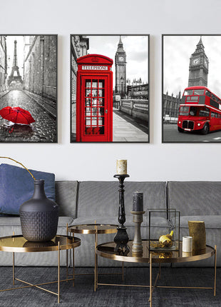 London Street 3枚組 - 70x100 cm
