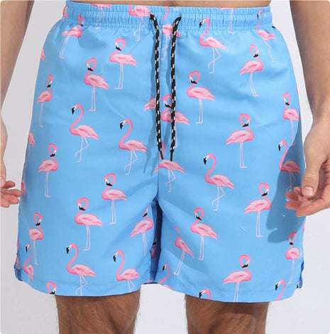 Bermudas de playa flamenco azul