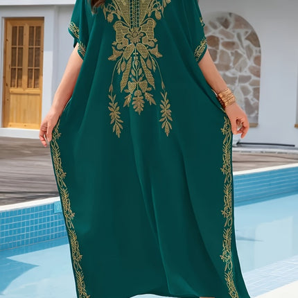 Embroidery Kaftan Dress