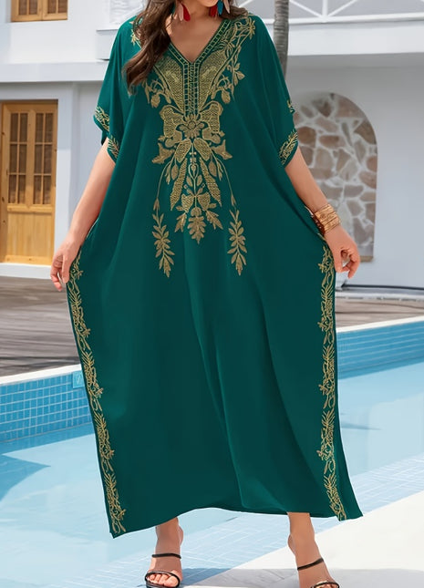 Embroidery Kaftan Dress