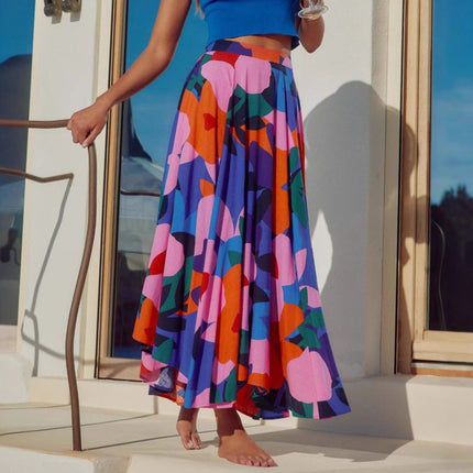 Casual Printing Bohemian Midi Skirt