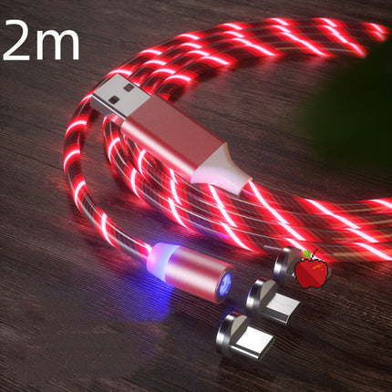 Magnetic 2-meter Cable Magnet Fast Charging Lighting Micro USB Cable LED
