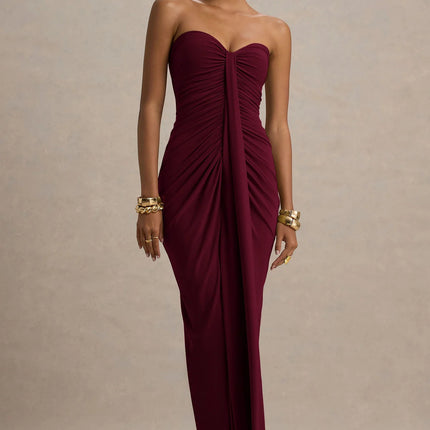 Bandeau Slim Fit Pleated Sheath Dress