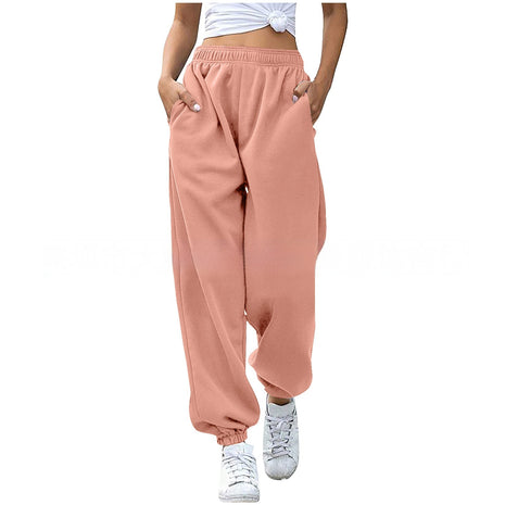 Pantalones deportivos holgados de cintura alta