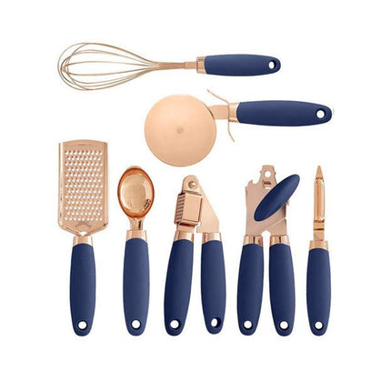 Copper Plated Set of 7 Kitchen Utensils
