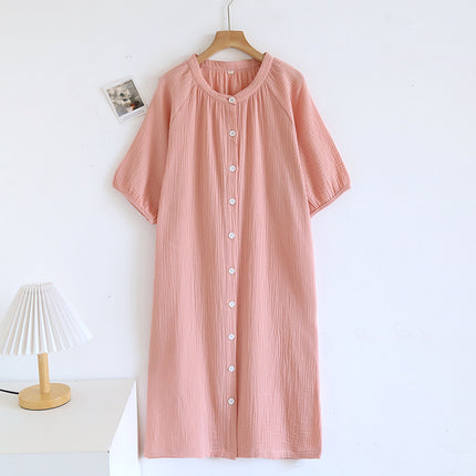 Japanese Loose Crepe Pure Cotton Nightdress