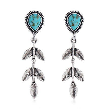 Creative Ethnic Style Drop Leaf Earrings