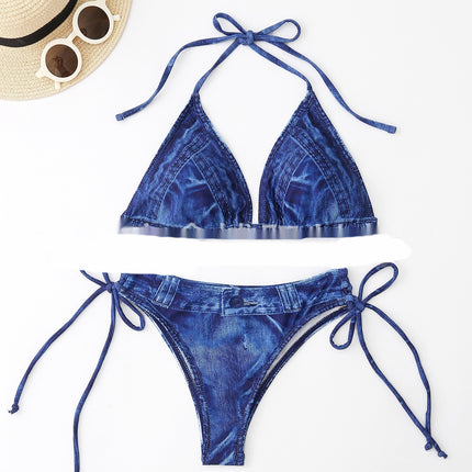 Denim Two-piece Suit Bikini