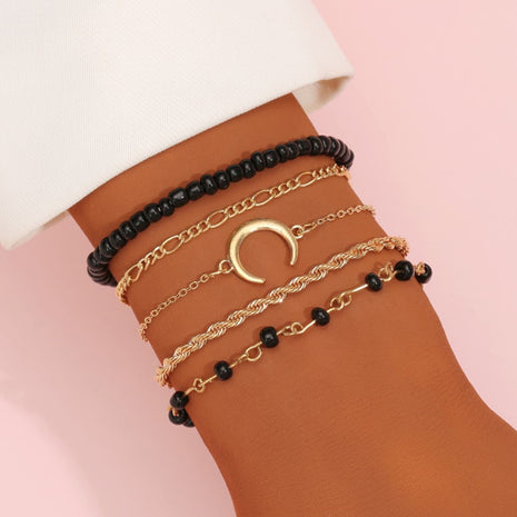 Juego de 5 pulseras de cuentas de arroz Moon Creative