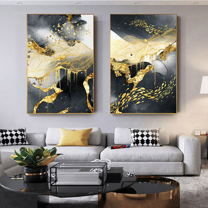 Golden Black & White - 70x105 cm