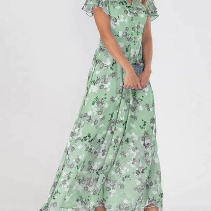 Flowers Print Short Sleeve Summer Dress