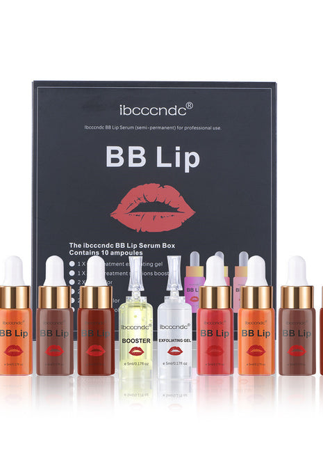 Kit de sérum labial BB IBCCCNDC | Juego de tratamiento profesional de tinte labial semipermanente | 10 x 5ml