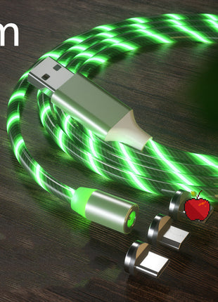 マグネット式2mケーブル マグネット急速充電 照明付きMicro USBケーブル LED