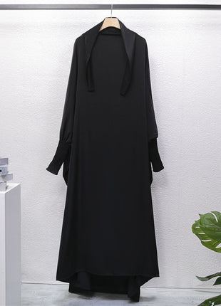 Casual Loose Abaya with Headscarf