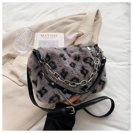 Winter Plush Chain Shoulder Handbags