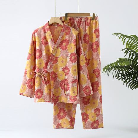 Conjunto de pijama de gasa de puro algodón