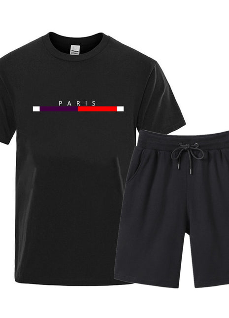 Conjunto de dos piezas de camiseta y pantalón corto de algodón