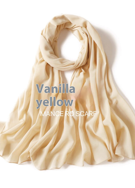 Pure Color Pearl Chiffon Scarf Headcloth Veil Chiffon Scarf
