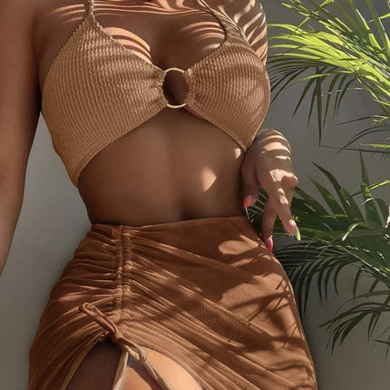 3pcs Halter Summer Fashion Personalized Three-point Beach Swimsuit