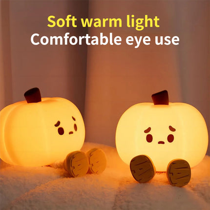 Home Decor Halloween Pumpkin Night Light Soft Silicone Lamp