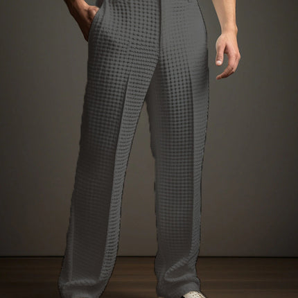 Casual Versatile Business Straight Waffle Pants