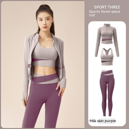 Jacket, Trousers and Bra Sport & Yoga Set