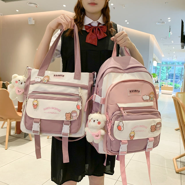 Korean Style Fashion All-match Large Capacity Backpack Set