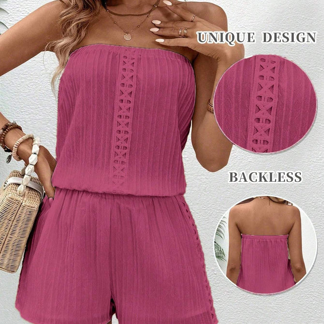 Casual Tube Top And Shorts Set