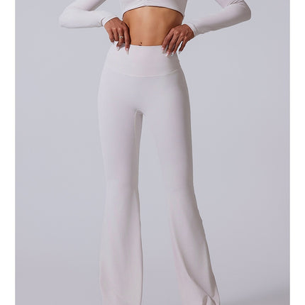 Autumn And Winter New Flared Pants Solid Color Sports Long-sleeve Suit