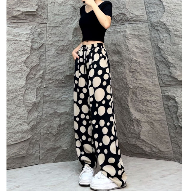 Drawstring Straight Wide Leg Casual Pants
