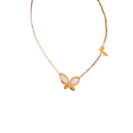 Fashion Butterfly Pendant Stainless Steel Necklace