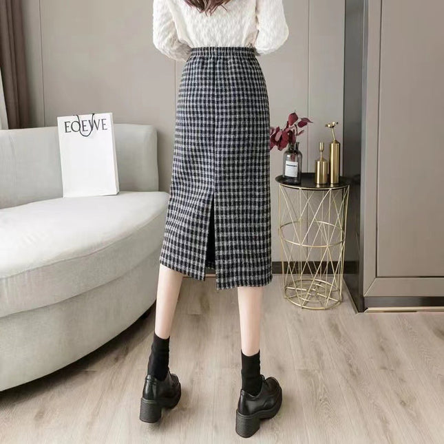 Plaid Spring and Autumn Skirt