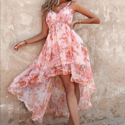 New Suspender Loose Chiffon Dress