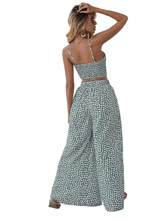 Women's Summer Floral Two-Piece Holiday Set
