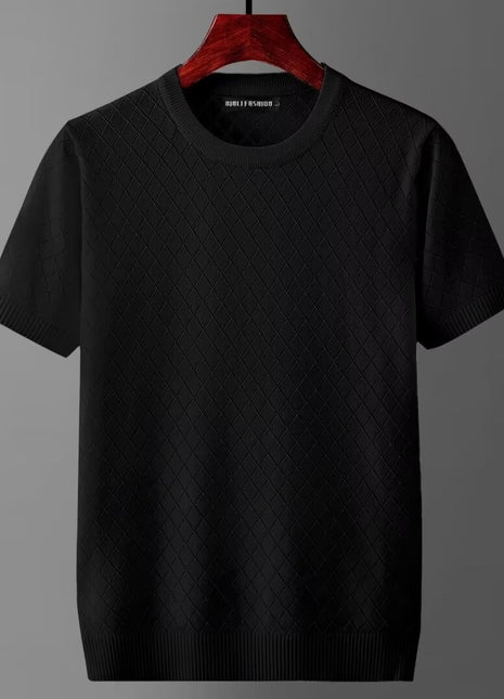 Camiseta de manga corta con aberturas de seda helada fina