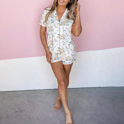 Short Sleeve Single-breasted Pyjamas Set