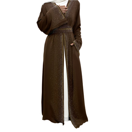 Sparks Lace-up With Pocket Abaya