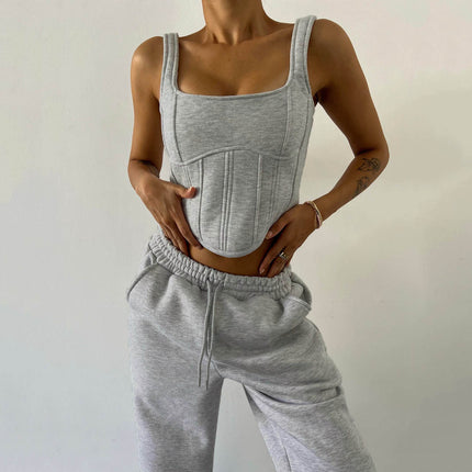 Hooded Sweater & Pants 3-Piece Set