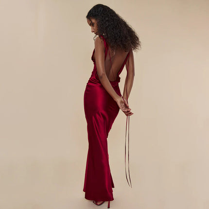 Banquet Style Lace Up Long Dress