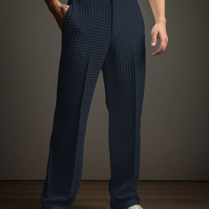 Casual Versatile Business Straight Waffle Pants