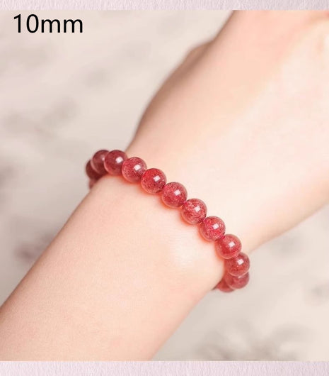 Pulsera de Cuarzo Fresa Rojo Sangre de Paloma