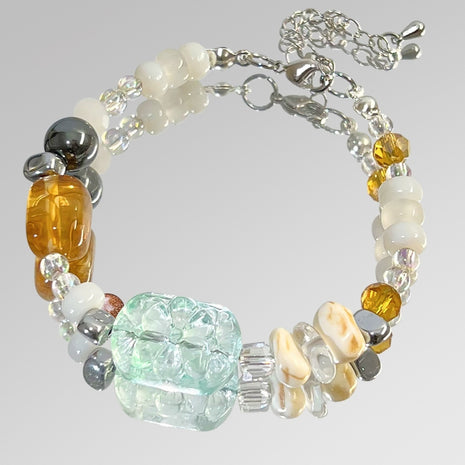 Pulsera Blanca Sol Montaña Desierto Dunhuang