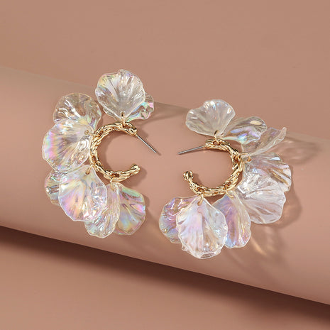 インスタ風 花びら パール タッセル ピアス
