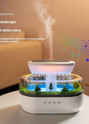 Micro Landscape Raindrop Aroma Diffuser Humidifier – Quiet Ultrasonic Mist