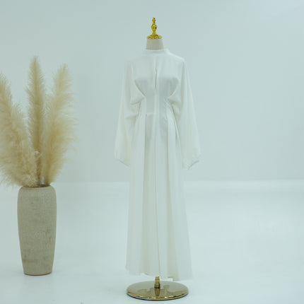 Solid Color Drawstring Sleeve Abaya