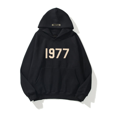 Fashion High Street Loose Fleece-lined 1977 Hoodies