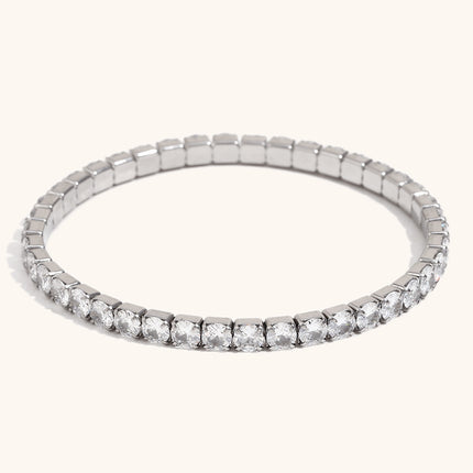 18K Gold-Plated Stainless-Steel Zircon Elastic Bracelet