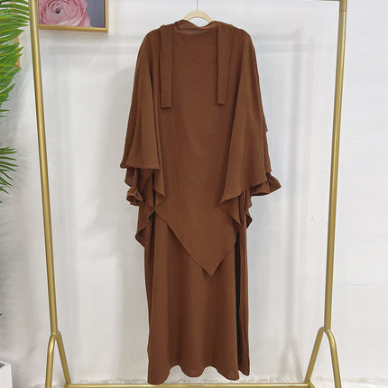 Monochrome Lantern Abaya With Headscarf