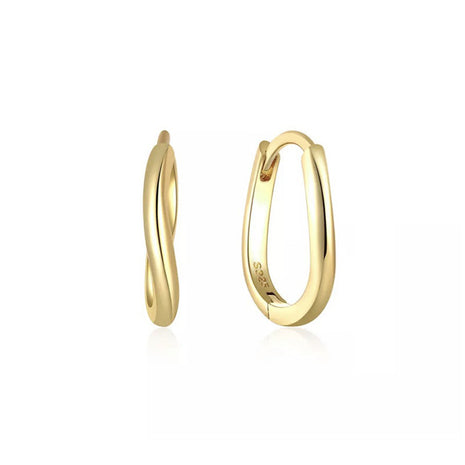 Sterling Silver Needle Street Fashion Geometry Pattern Round Earrings