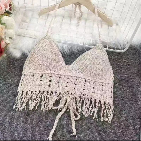 Beach Halter Knitted Small Tank Tube Top